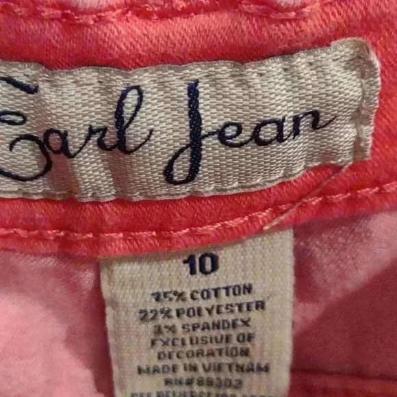 Earl Jeans Straight Leg Pink 5 Pocket Size 10 - Picture 4 of 5